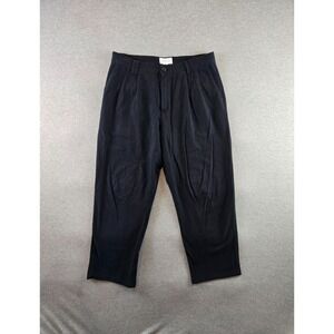 I Love Ugly Pants Mens L Black Relaxed Leg Linen Blend Ankle Minimalist Chino